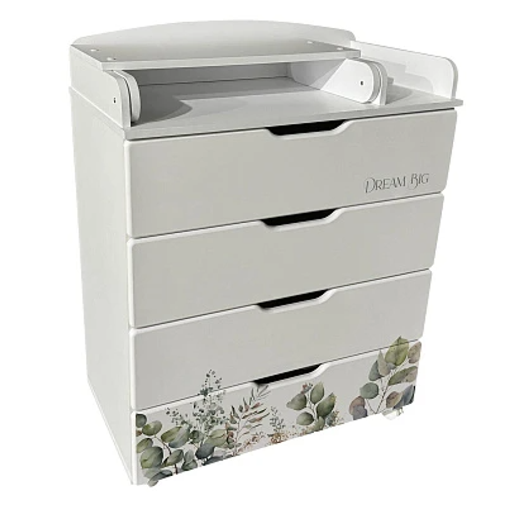 Комод детский с пеленальной доской Indigo Baby Line 800/4 ЛДСП, МДФ листочки
