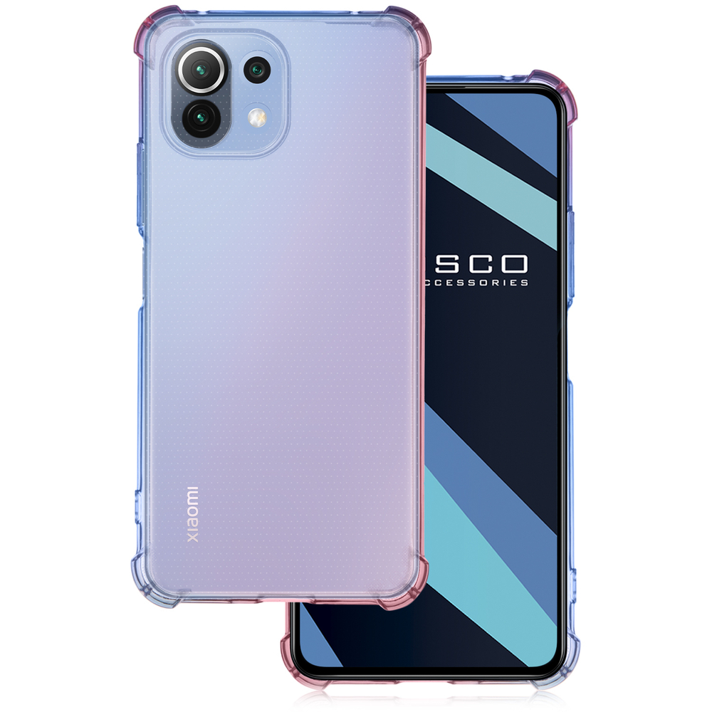 Чехол ROSCO для Xiaomi Mi 11 Lite;Xiaomi Mi 11 Lite 5G;Xiaomi 11 Lite 5G NE оптом (арт. XM-MI11L-HARD-TPU-DARKBLUE-PINK)
