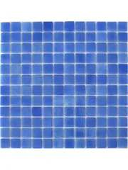 STP-BL020 Natural Плитка-мозаика для ванной комнаты из стекла Steppa синяя глянцевая