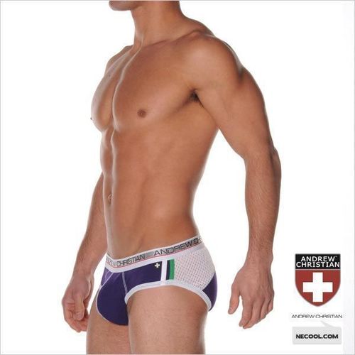 Мужские трусы брифы Andrew Christian Arena brief Purple white AC29