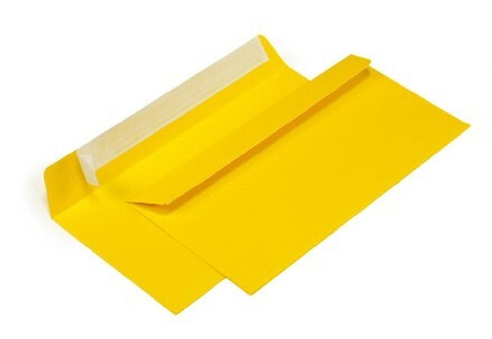 Конверт из бумаги желтого цвета C65 (114х229 мм) 120 г/м²