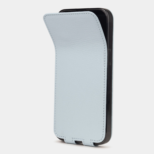 Чехол для iPhone 15 Pro Robert из кожи козы, голубого цвета