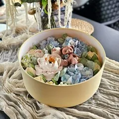 Зефир в шляпной коробке «Мишка» / 25 см