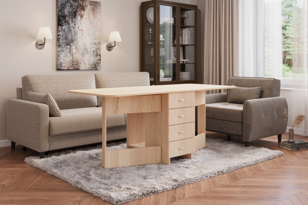 Глория 606 М стол-тумба Дуб сонома