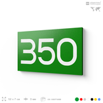 Номер на дверь 350, табличка на дверь для офиса, квартиры, кабинета, аудитории, склада, зеленая 120х70 мм, Айдентика Технолоджи