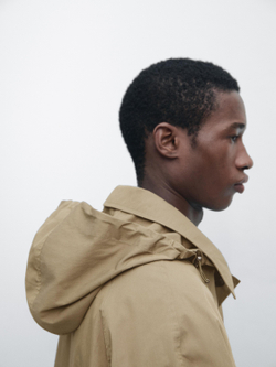 Massimo Dutti Парка из смесового хлопка с карманами, бежевый