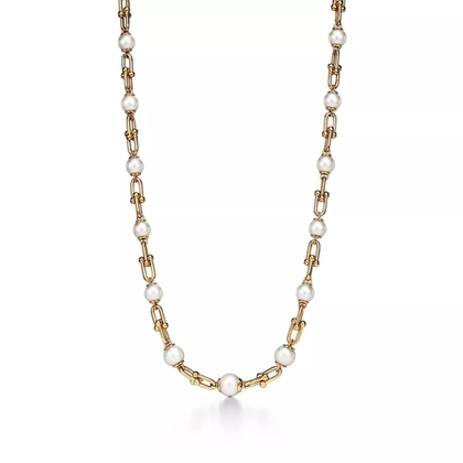 Колье из жёлтого золота с жемчугом, Tiffany ⚜️Hard Wear Pearl