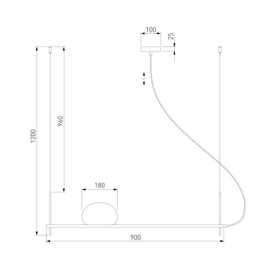 70145/1 / подвесной светильник / латунь