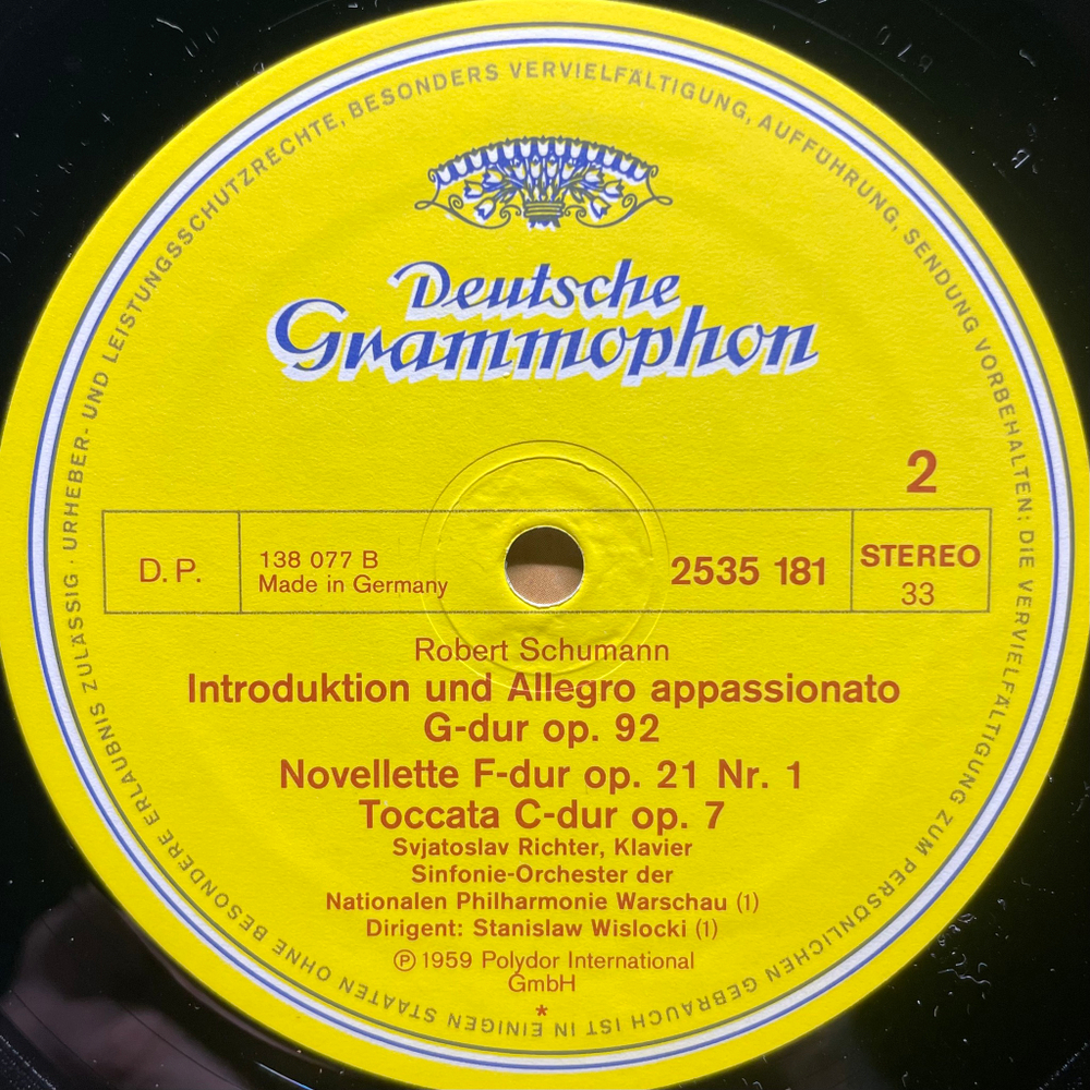Святослав Рихтер - Роберт Шуман - фортепианный концерт ля минор / Концерт соль мажор (Германия 1976г.)
