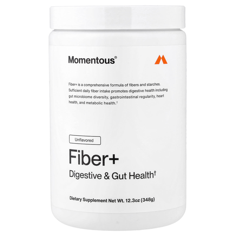 Momentous, Fiber+, без добавок, 348 г (12,3 унции)