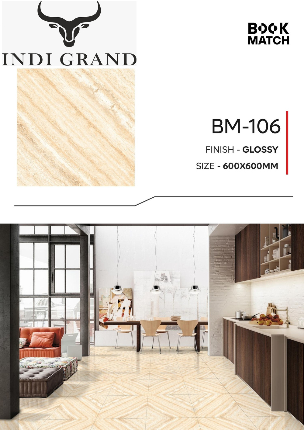 Керамогранит Book Match BM-106 60х60