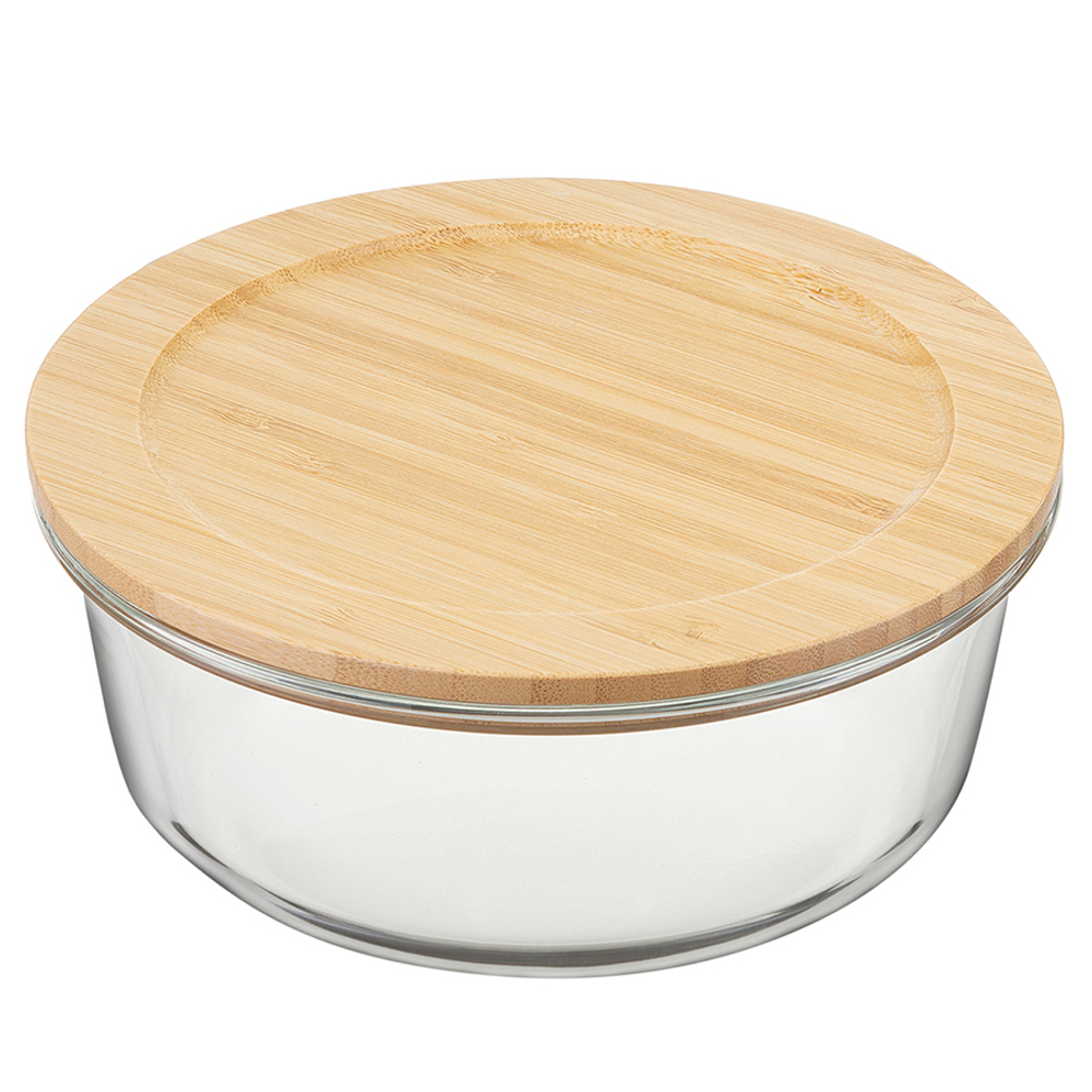 Набор круглых контейнеров 3шт Smart Solutions с бамбуковыми крышками