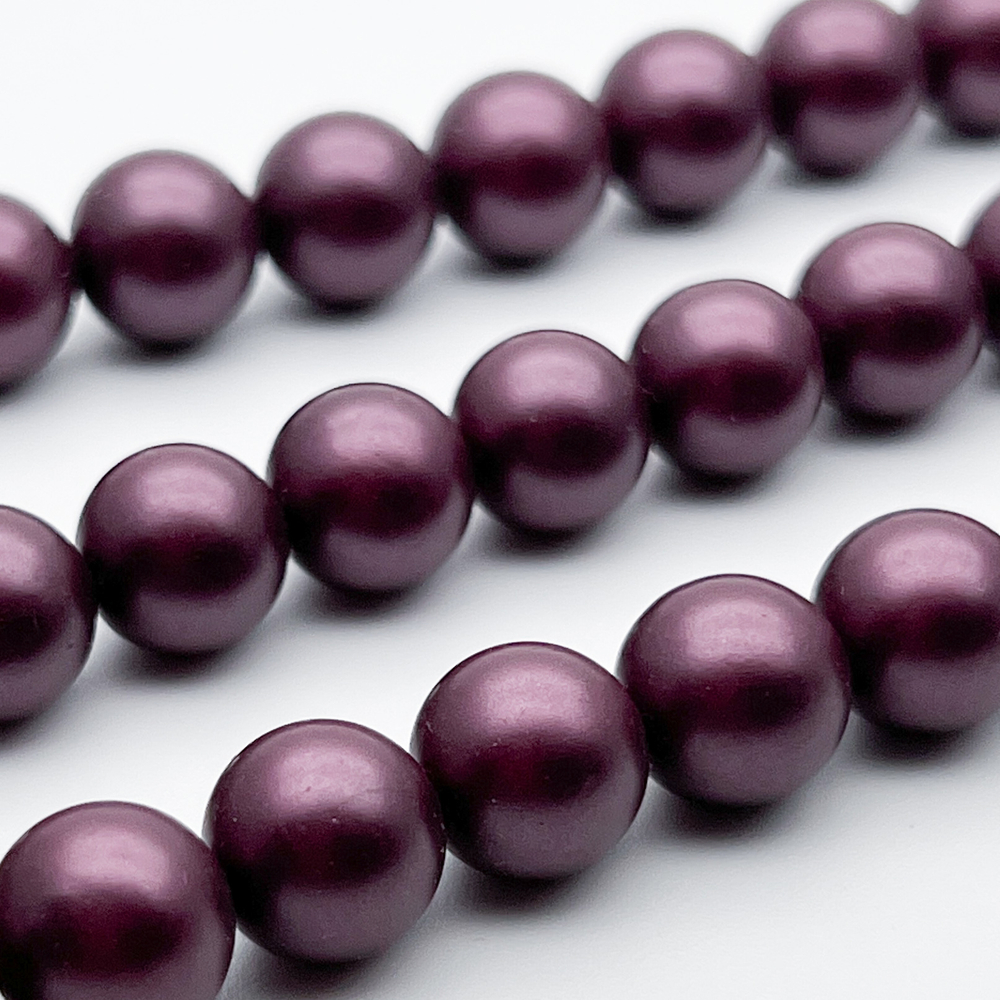 "Майорка" с эффектом сатин, цвет винный, диаметр 10,3 мм, цена за 9 шт (1/4 нити)