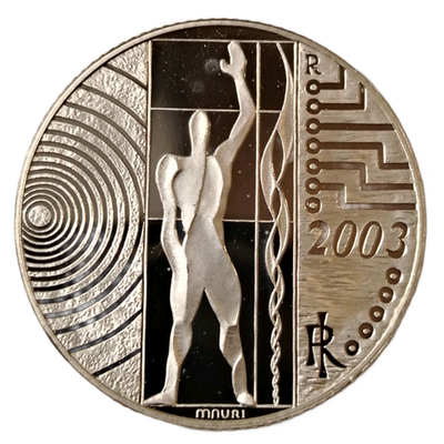 Монета Италии 5 евро 2003 год "Труд в Европе"