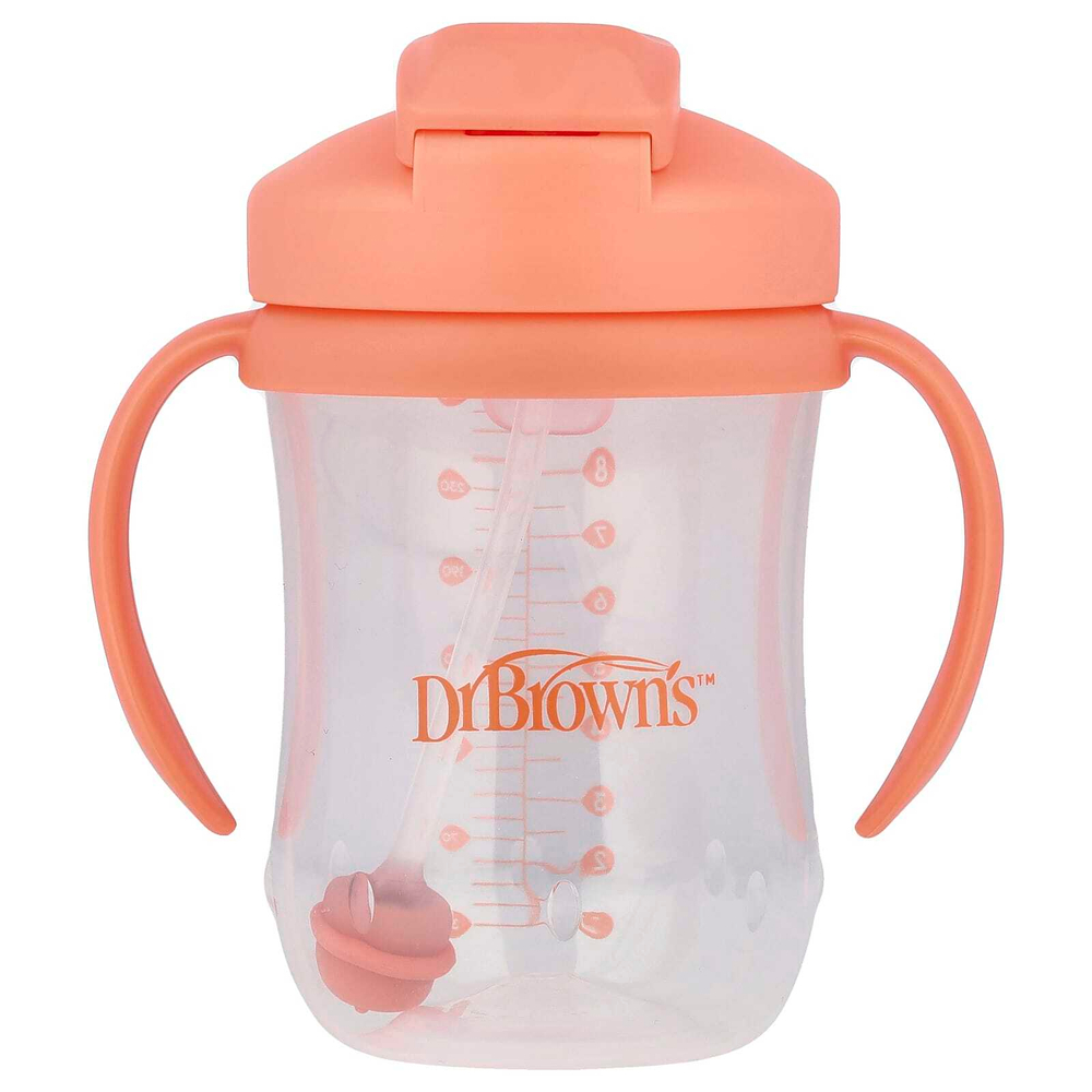 Dr. Brown's, Baby's 1st Straw Cup, от 6 месяцев, коралловый, 270 мл (9 унций)