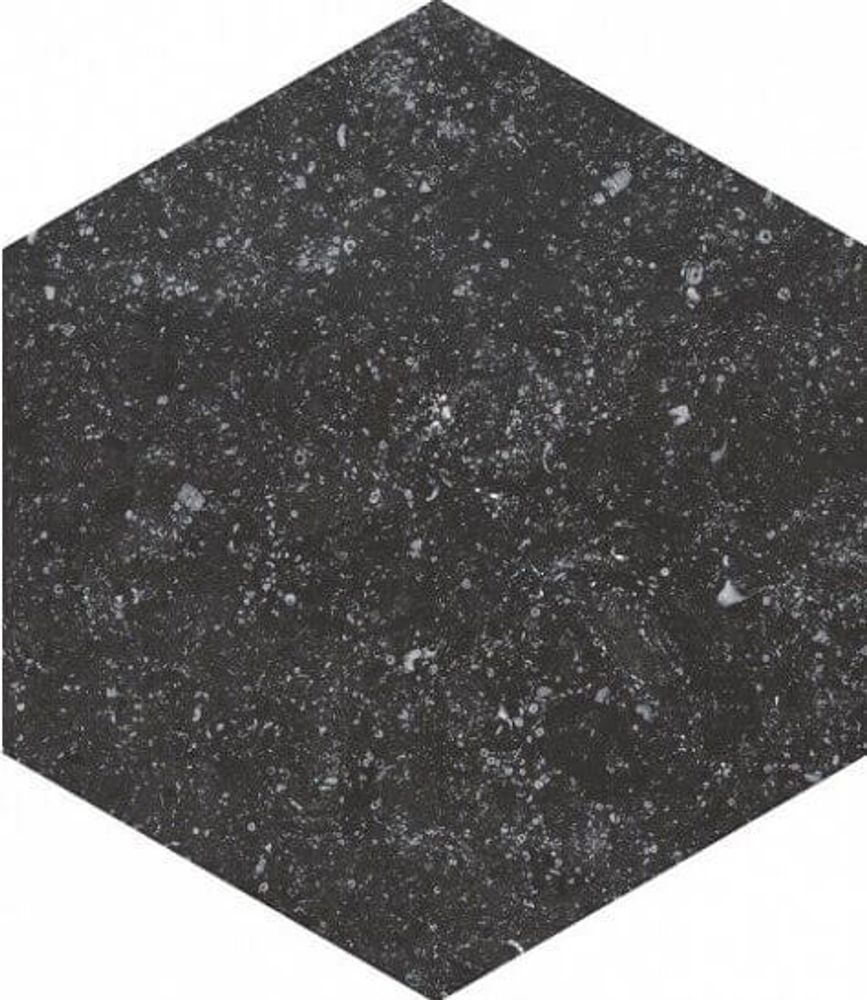 Equipe Coralstone Hexagon Black 25.4x29.2