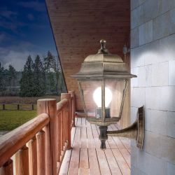 Садово-парковый светильник ЭРА НБУ 04-60-001 бронза 4 гранный настенный IP44 Е27 max60Вт