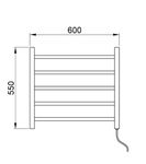 Полотенцесушитель глянцевый в выключателем 750х610х85 мм, 18003