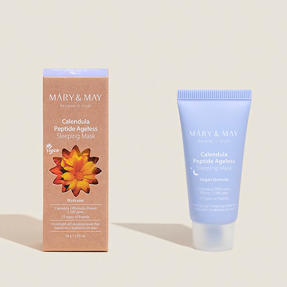 Mary&May  Ночная антивозрастная маска с экстрактом календулы и пептидами Calendula Peptide Ageless Sleeping Mask