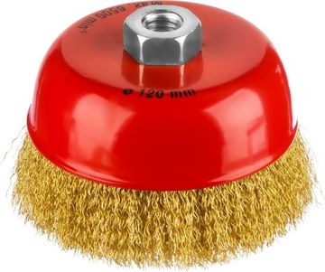 Щетка MIRAX чашечная для УШМ, витая стальная лат..0,3мм д125 мм 35142-125