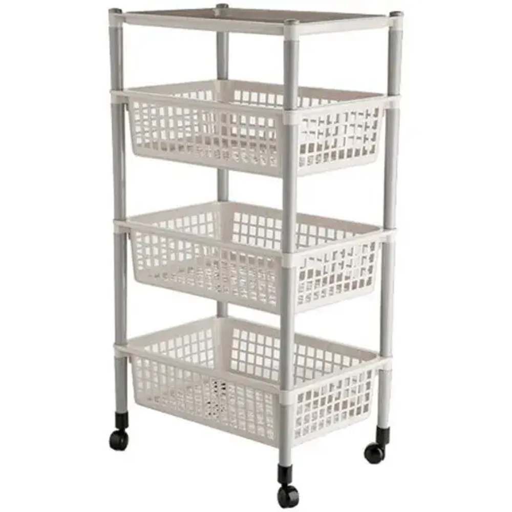 Этажерка для хранения универсальная/для овощей на колесиках «НУЖНАЯ», 4 секции, 83*44*31см