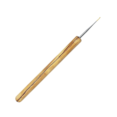 Крючок вязальный Addi с ручкой из оливкового дерева, № 0.6, 15 см
