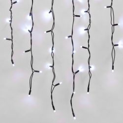 ULD-B3010-200-TBK WHITE IP67 Бахрома светодиодная с эффектом мерцания. 3м. Соединяемая. 200 светодиодов. Белый свет. Провод черный. TM Uniel.