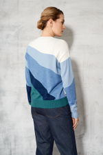 22531 Джемпер женский (изумрудно-голубой)