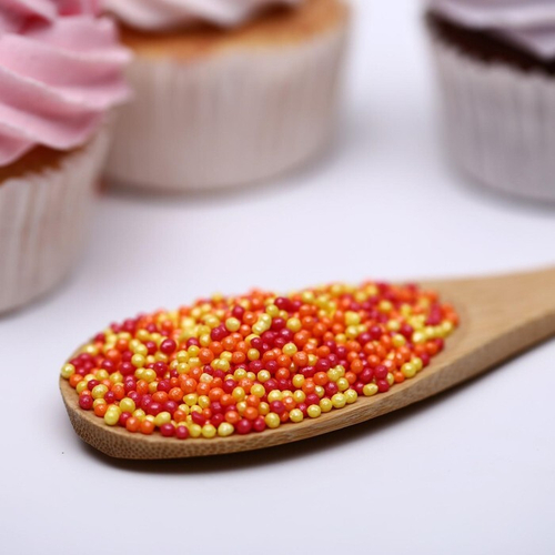 Бисер оранжевый/желтый/красный, 50 г