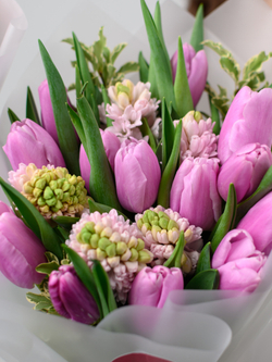 Дуо букет Гиацинты и Тюльпаны