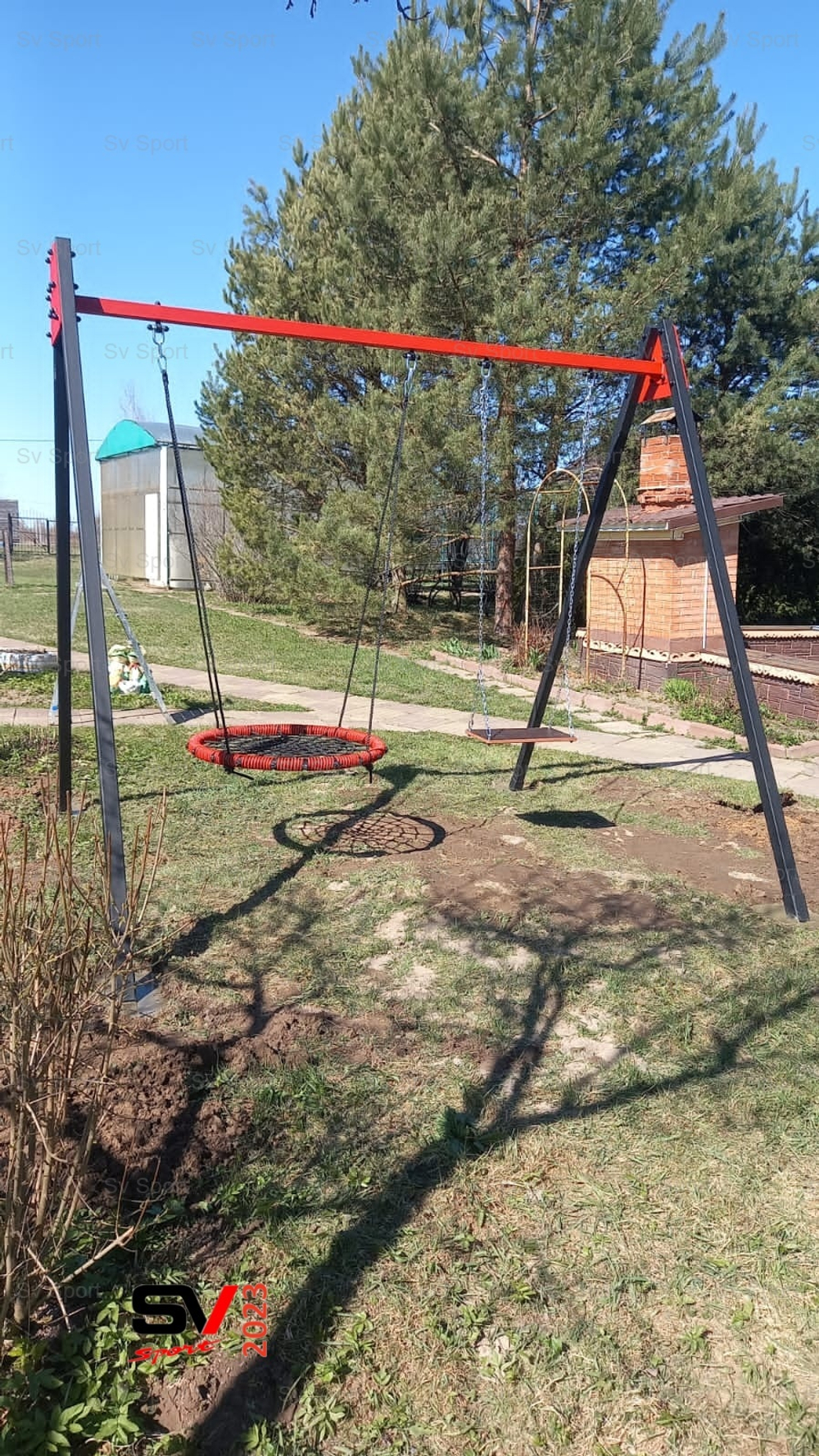 Монтаж уличных качелей Sv Sport