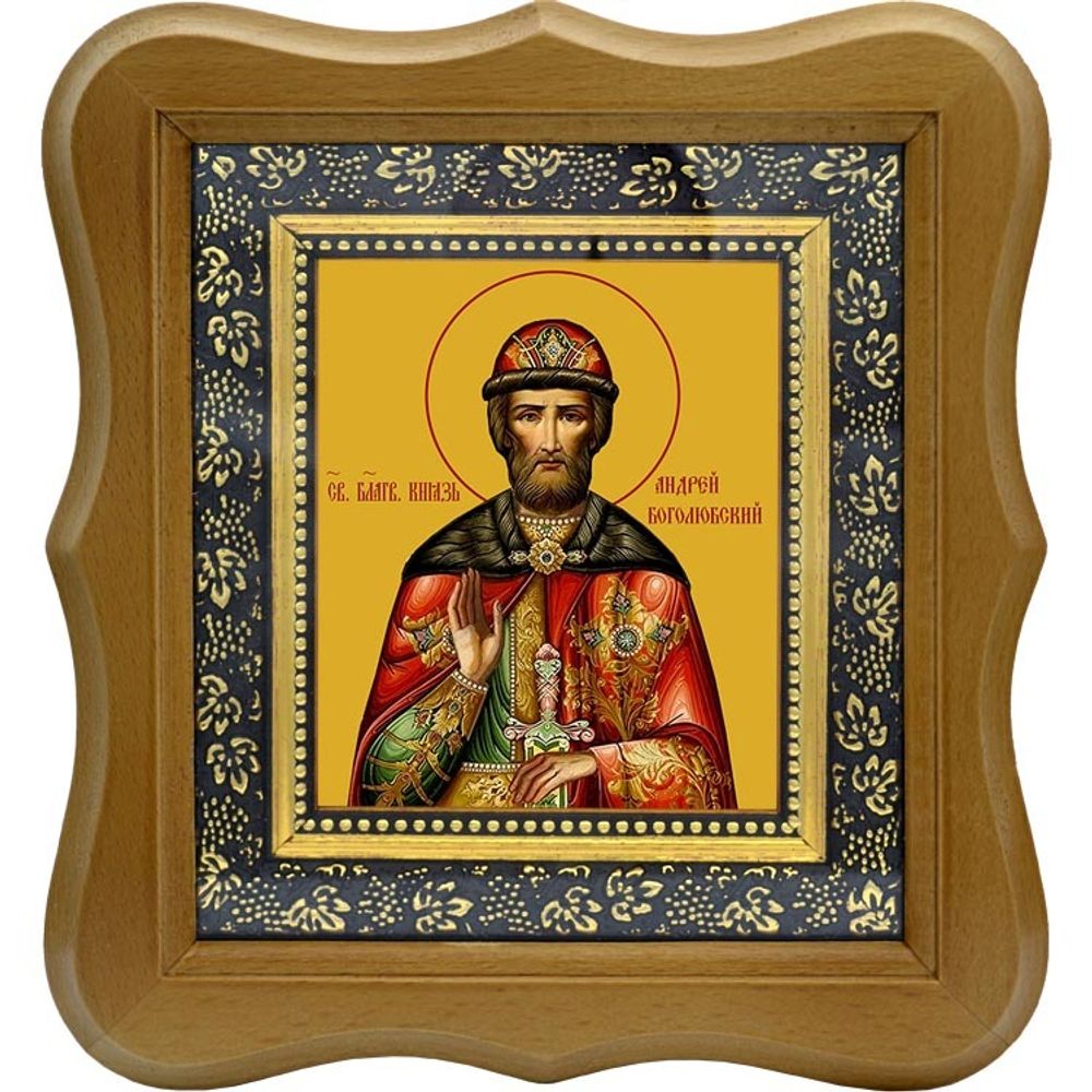 Андрей Боголюбский Великий князь. Икона на холсте.