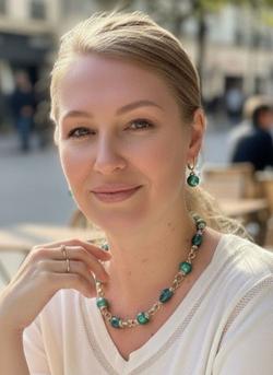 Комплект колье и серьги муранское стекло