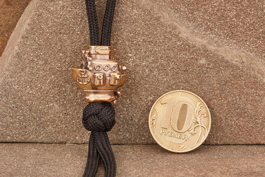 Бусина на темляк Корабль от мастерской Крымская бронза