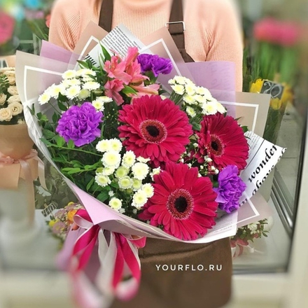 Авторский букет с герберами