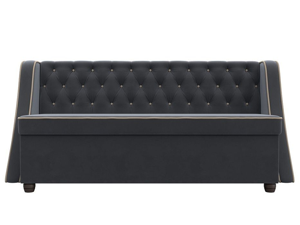 Диван кухонный прямой Лофт, Серый\Бежевый, Велюр, 104550