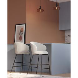 Стул полубарный Comfy, рогожка, топленое молоко