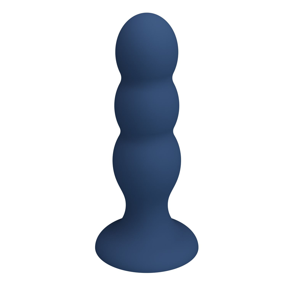 Синяя анальная пробка со смещенным центром тяжести - 16,5 см. (Цвет: синий)