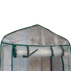 UGH-R10 H125 GREEN-WHITE Парник-стеллаж для рассады. 3 полки. 60x40x125см. Металлическая труба в ПВХ. цвет зеленый. Тент из армированного полиэтилена 135г-м2. цвет сетки белый. TM ФитоЛето