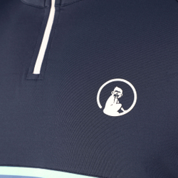 Мужское теннисное поло Quiet Please Ocean Big Serve 1/4 Zip Long Sleeve Men - Blue