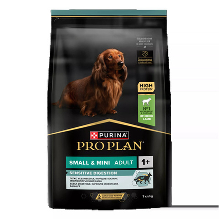 Pro Plan Sensitive Digestion сухой корм для взр. собак мелких и ср. пород, с ягненком 7 кг