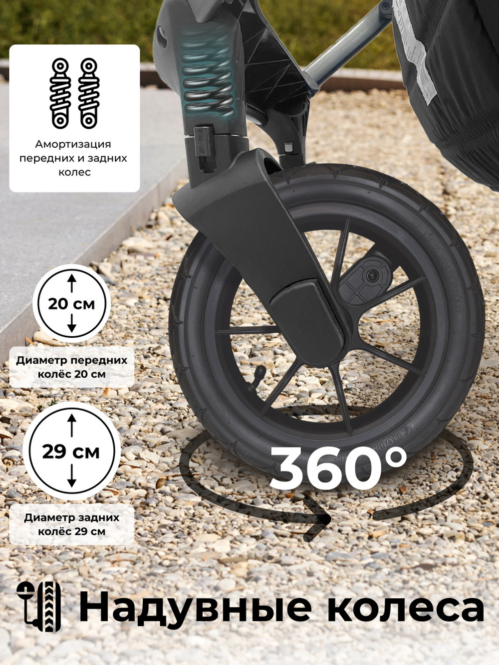 Коляска 3 в 1 Sweet Baby Rocco Air + автокресло Premier Black Green (Air)