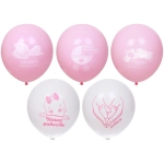 Воздушные шары 25 шт, 10»/25см Наша доченька (розовый/белый)