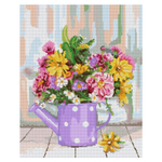 Алмазная мозаика 40*50см полн.заполн. "Цветы в лейке" (Lori)