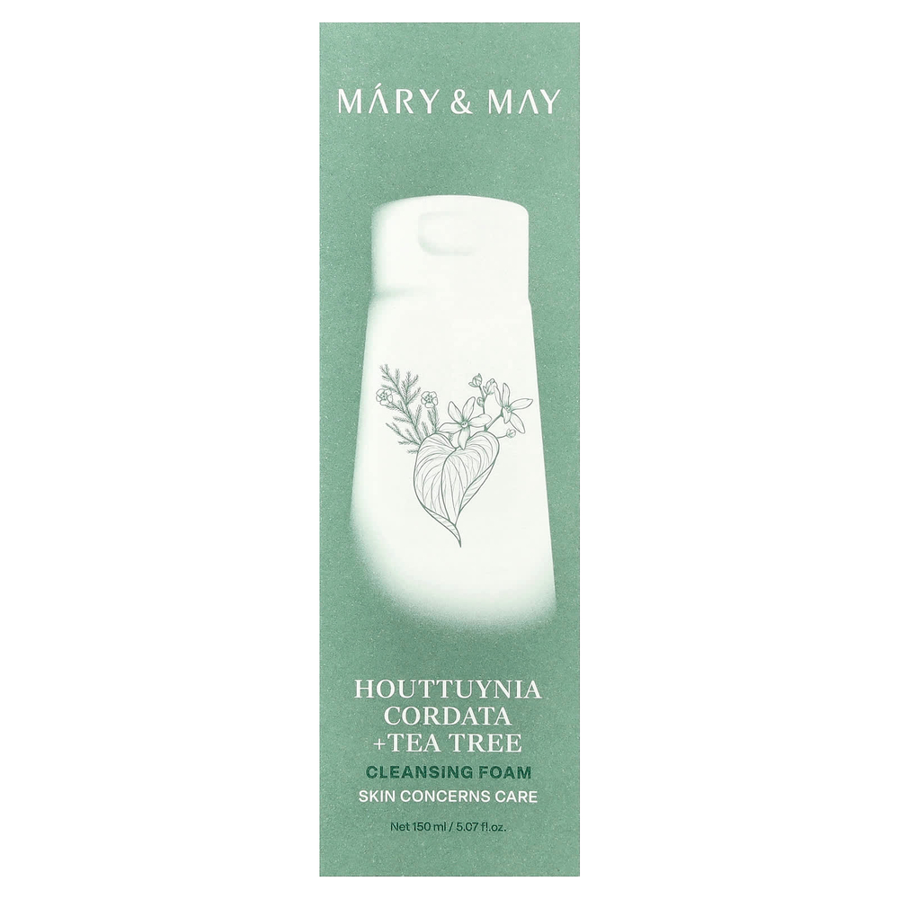 Mary & May, очищающая пенка с хауттюйнии (Houttuynia cordata) и чайным деревом, 150 мл (5,07 жидк. унции)