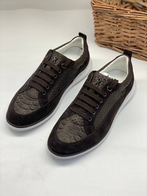 Кроссовки Stefano Ricci со вставками кожи питона