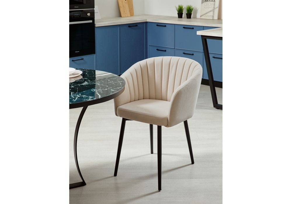 Стул на металлокаркасе Моншау черный / velutto 05