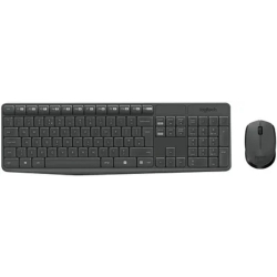 920-007948 Logitech Клавиатура + мышь MK235 GREY USB оригинальная заводская гравировка RU/LAT