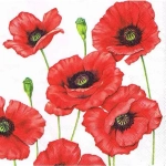 Салфетки бумажные 33*33 Pero Prestige Восточные маки, 3сл 20л