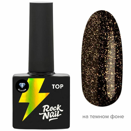 RockNail Top Glitter, 10 мл